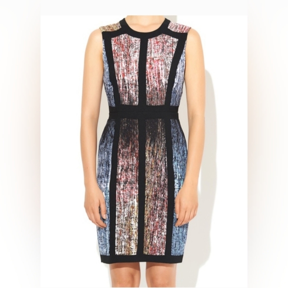 BCBGMaxazria Gwyneth Print Blocked Dress As Seen on TV Zize 0 - Picture 4 of 10